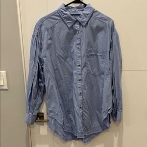 Free People Blue Button Down Shirt